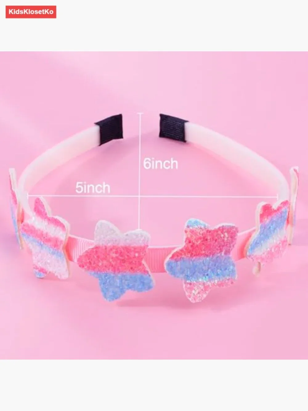 6 Pack Toddler Headbands Glitter Bows Stretchy Non-Slip Hair Accessories